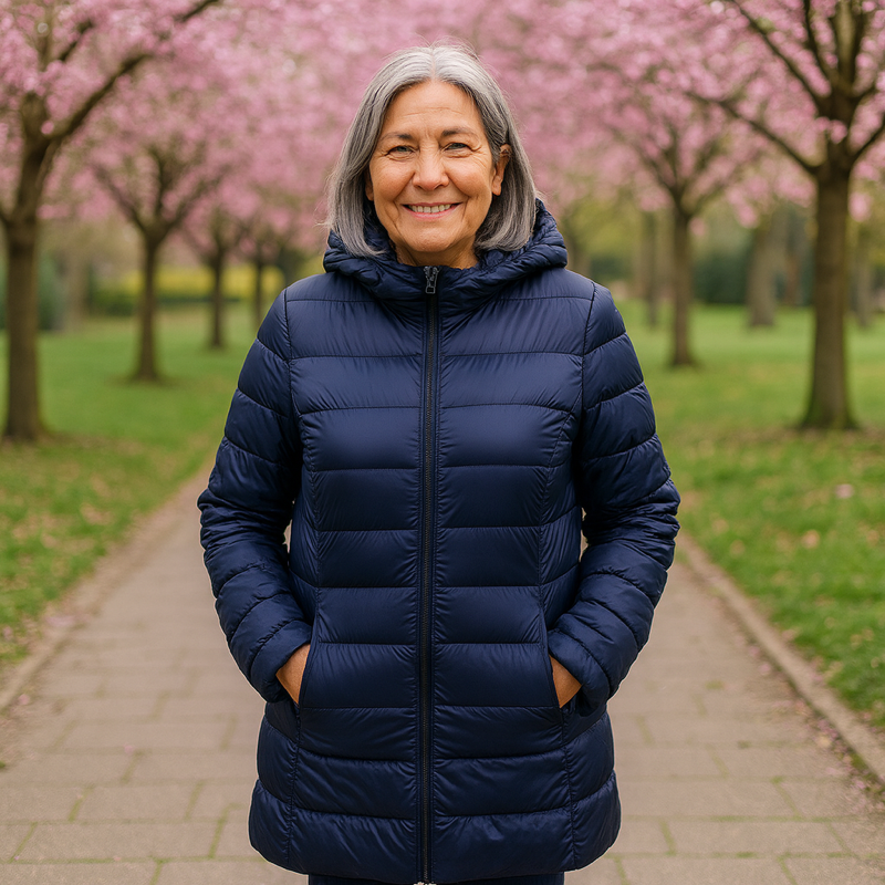 Płaszcz Helsa Długi Podpuchany Średni Sezon | Ciemnoniebieski