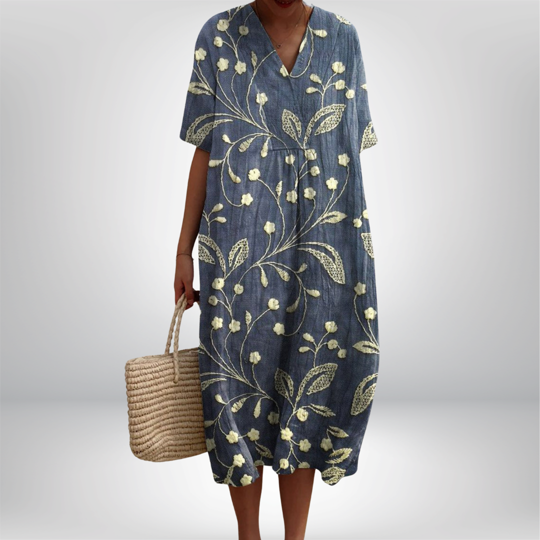 Lieke | Sukienka w Stylu Vintage z Kwiatowym Wzorem – Edycja Limitowana