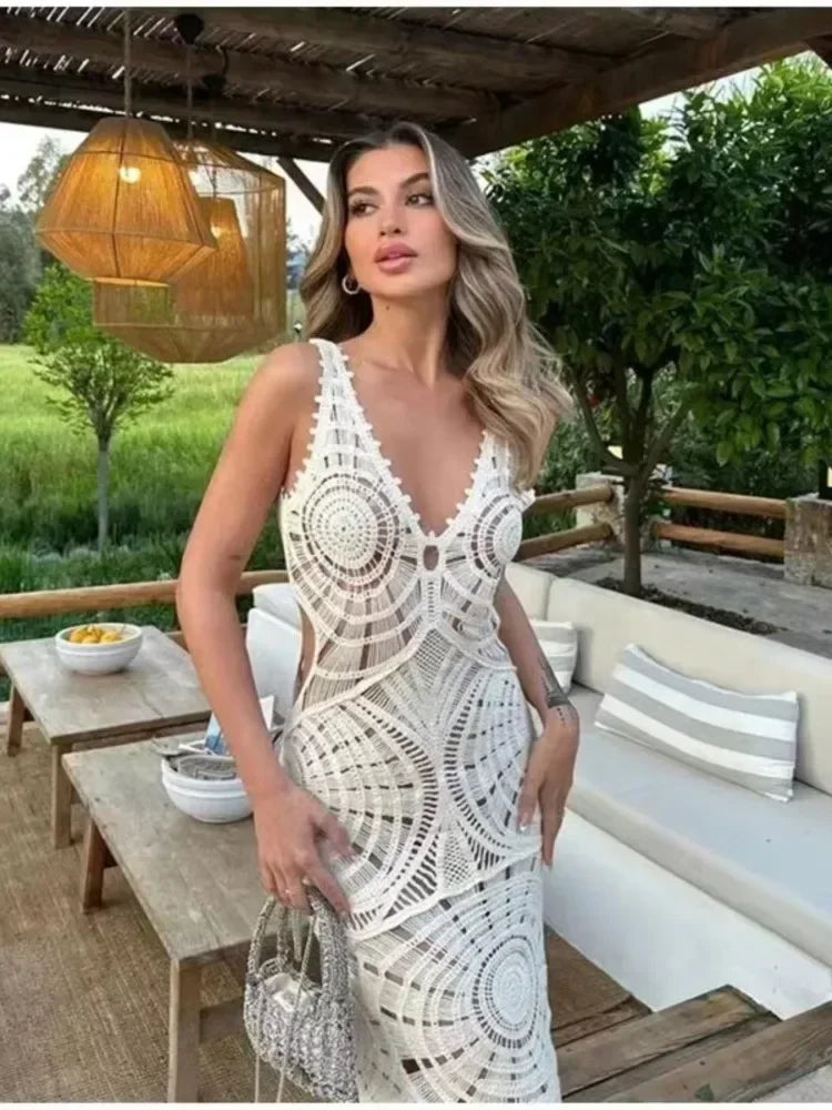 Liselotte™ | Sukienka Maxi z Dekoltem w Serek