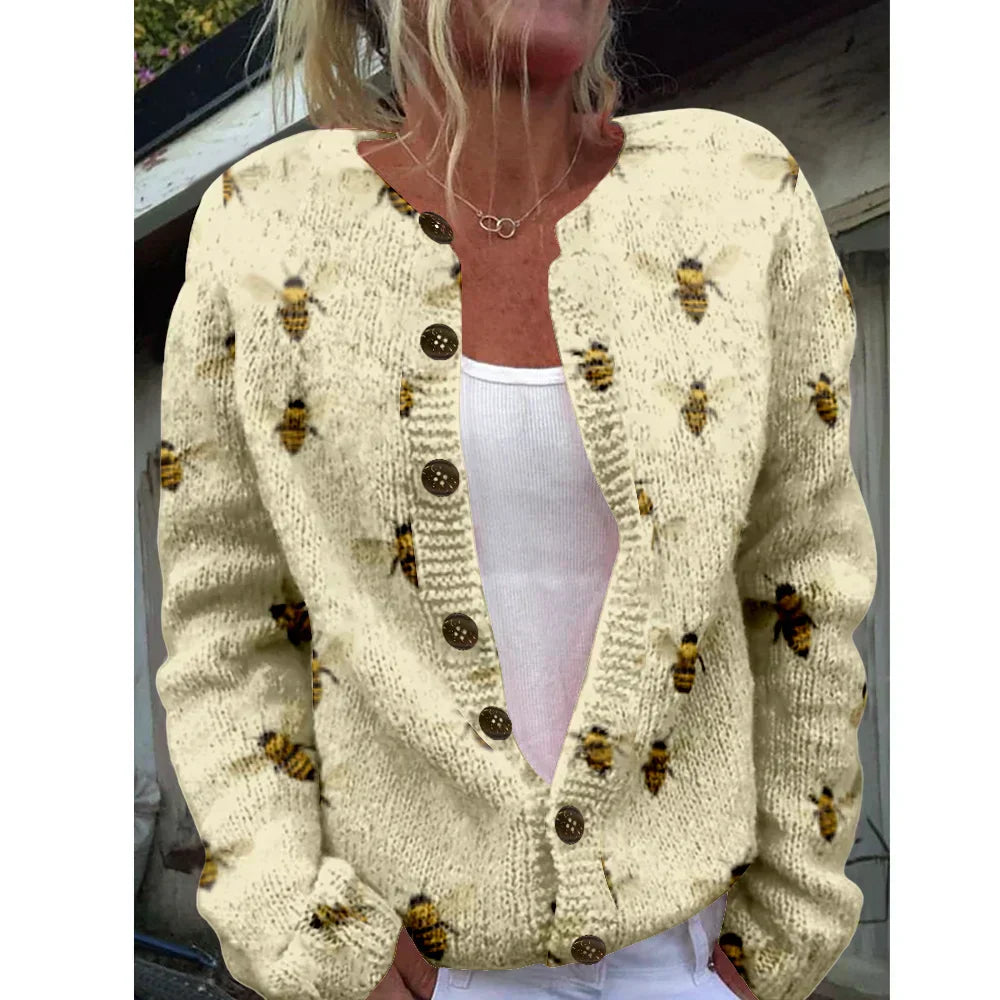 Carla | Elegancki kardigan z nadrukiem