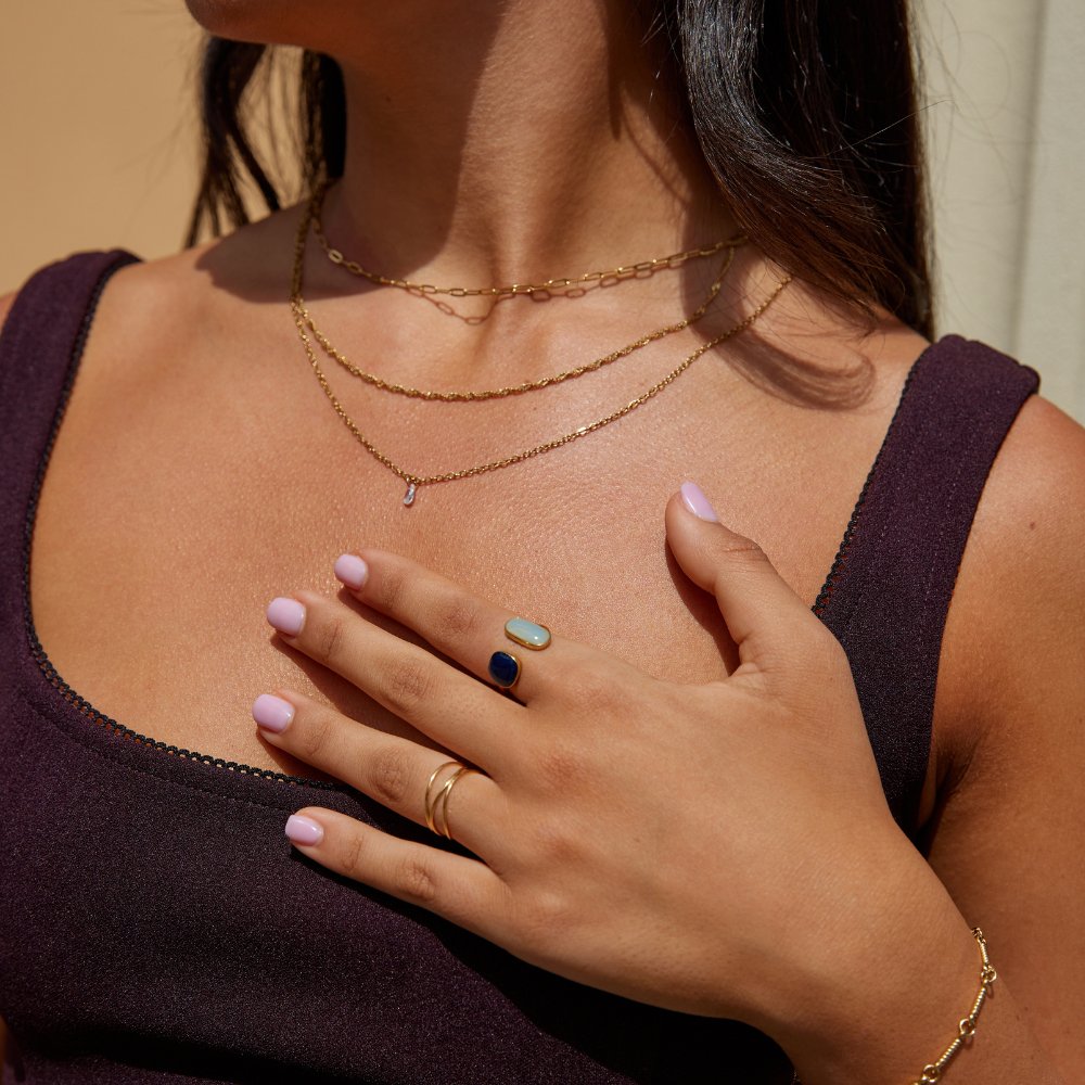 Pierścień Obwijany z Akwamarynem