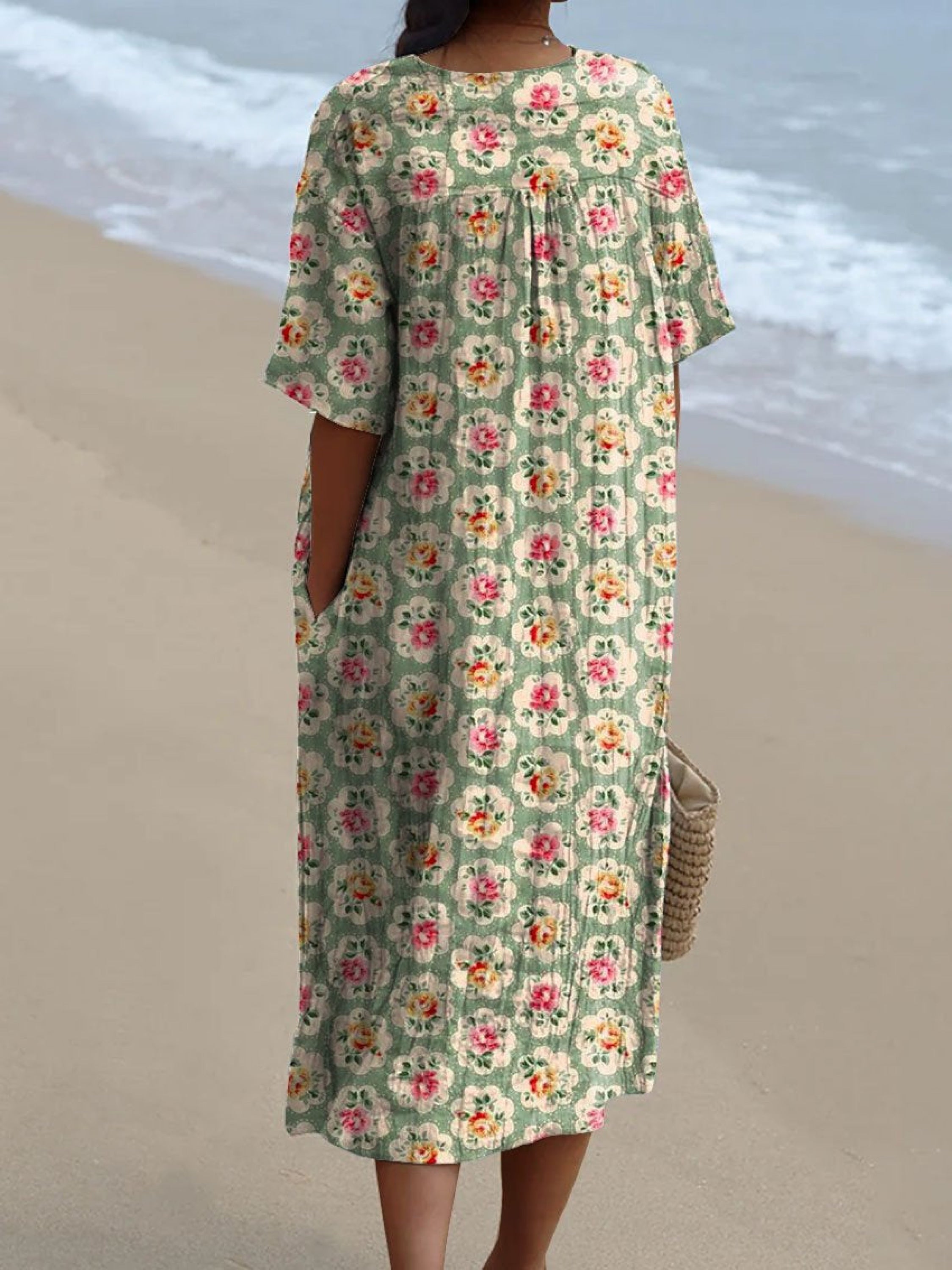 Femke | Sukienka w Stylu Vintage z Kwiatowym Wzorem - Edycja Limitowana