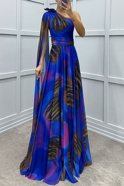 Lilliagirl – Sukienka bez ramiączek z szyfonu z nadrukiem