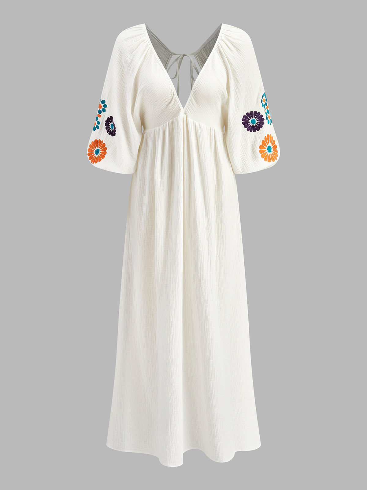 Maëlle™ | Długa Sukienka Haftowana