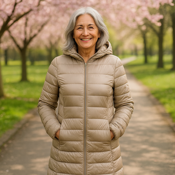 Helsa Długa Puchowa Kurtka Średniosezonowa | Szampan