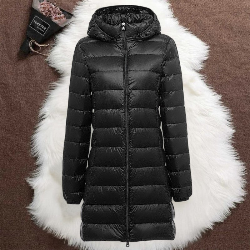 Helsa Długa Kurtka Puchowa | Czarna