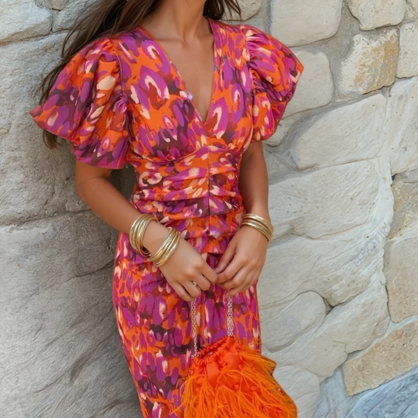 Carole | Wibrująca Sukienka Fiesta z Spektakularnymi Szczegółami