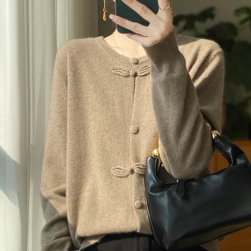 Beatrice | Kardigan z kaszmirową kokardą