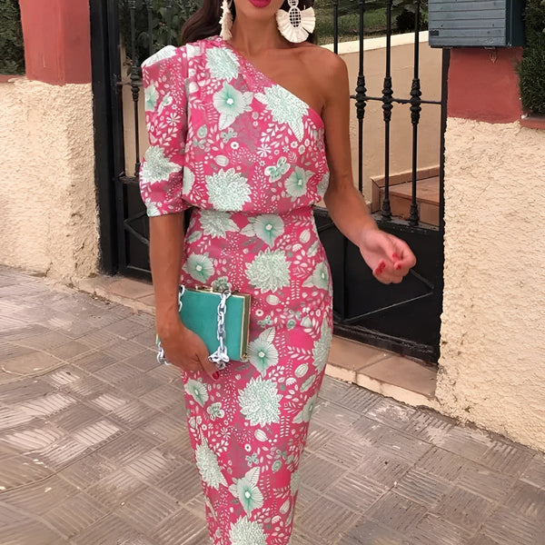 Émilie™ | Długa sukienka w nadruk