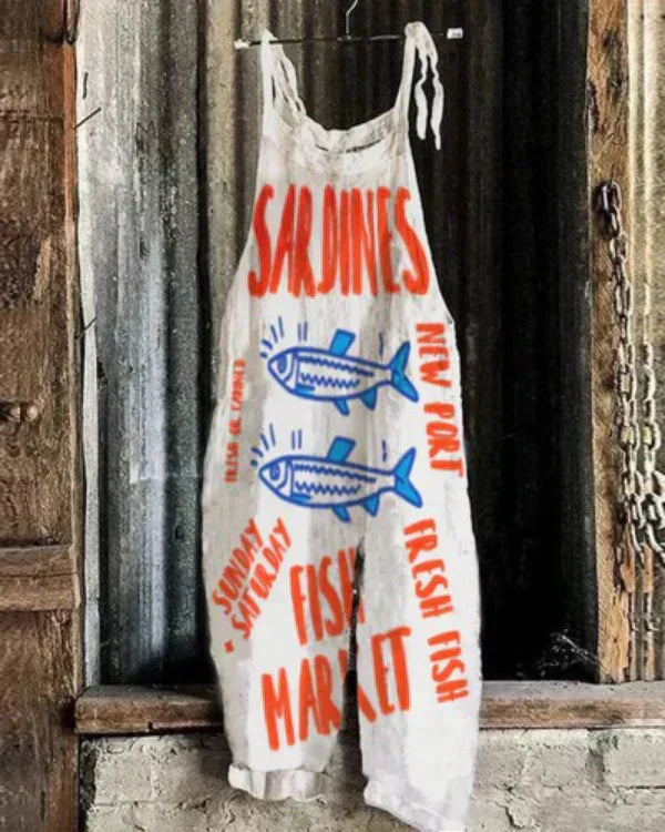 Marini™ | Kombinezon z Motywem Sardynki – Sztuka i Elegancja Japońska