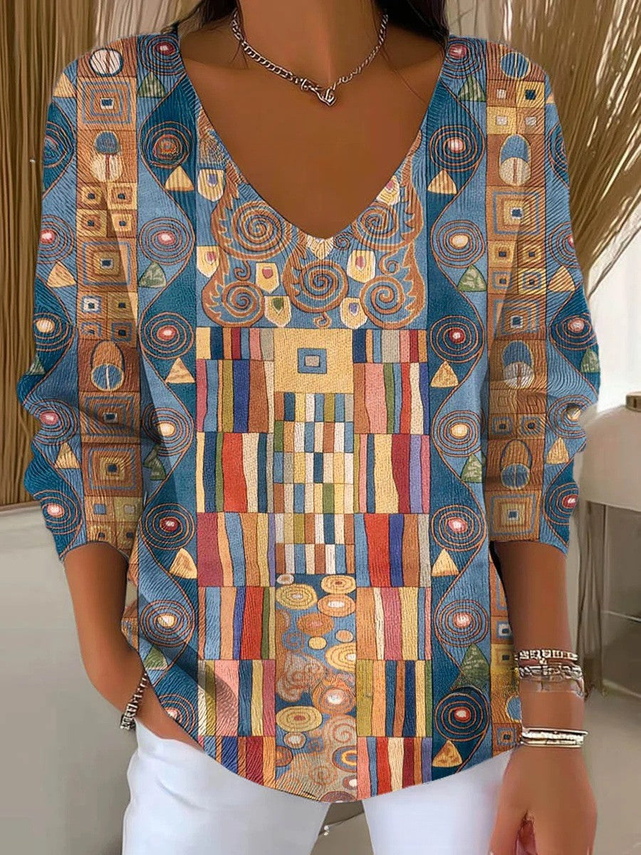 Melavie – Stylowy miękki sweter damski z dekoltem w serek