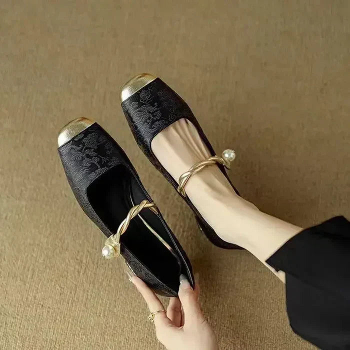 Cecilia™ | Perłowe Baleriny Mary Jane