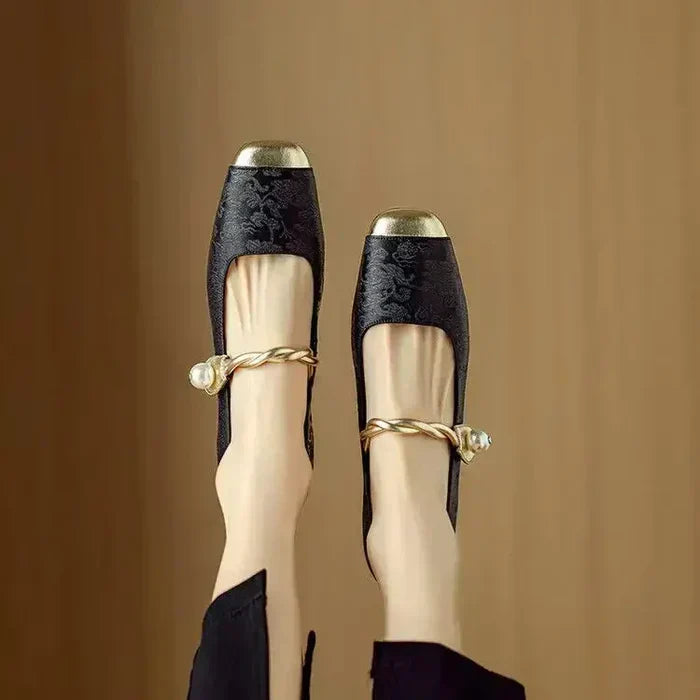 Cecilia™ | Perłowe Baleriny Mary Jane