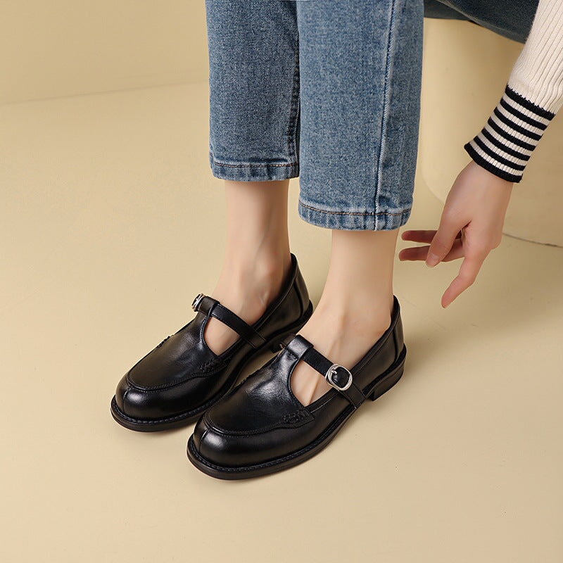 Christabel™ | Ręcznie robione buty Mary Jane na pasku T