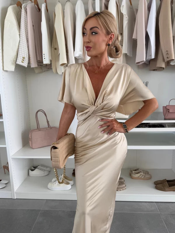 Fina™ | Długa Sukienka Satynowa