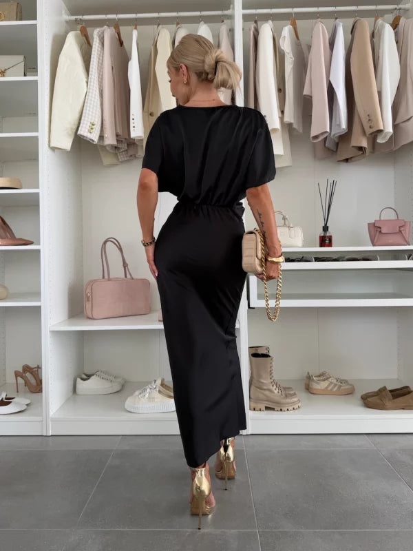 Fina™ | Długa Sukienka Satynowa